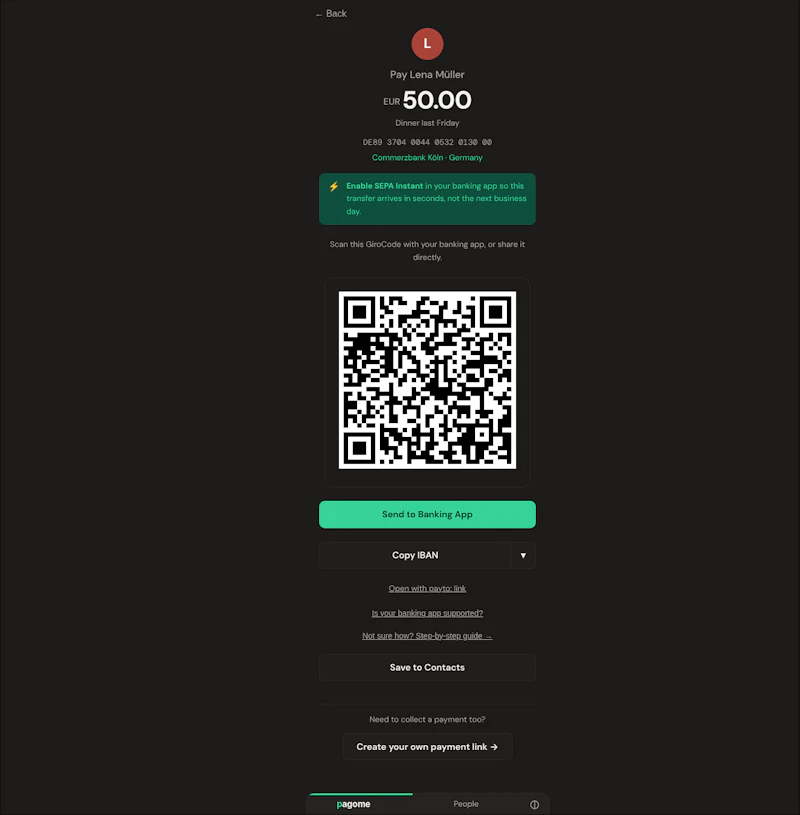 Pagome — SEPA Payment Links screenshot 4