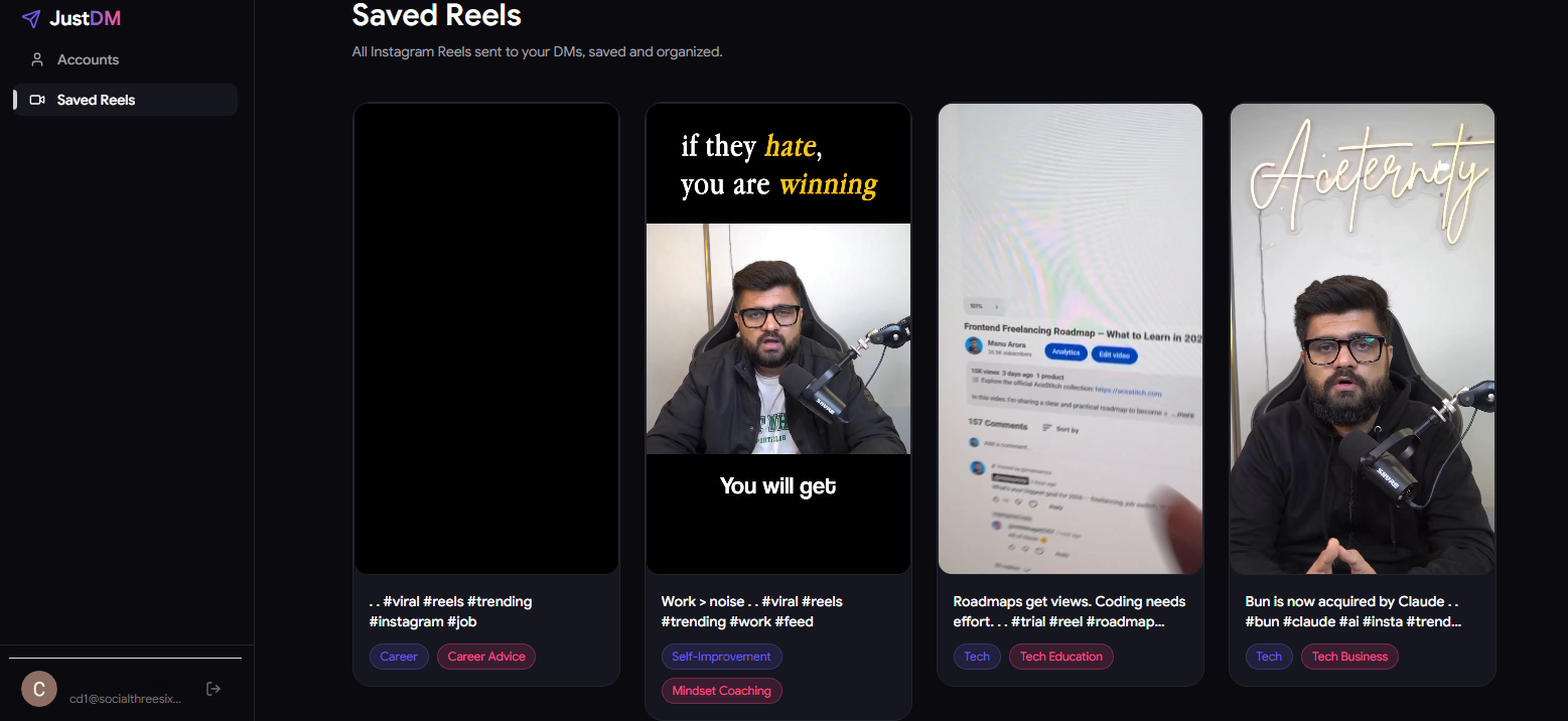 JustDM - Screenshot 4 showing product features and functionality