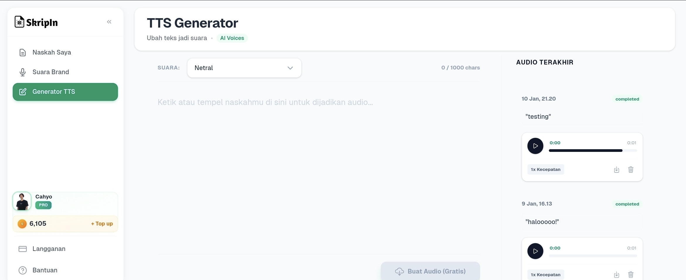 SkripIn - Screenshot 4 showing product features and functionality