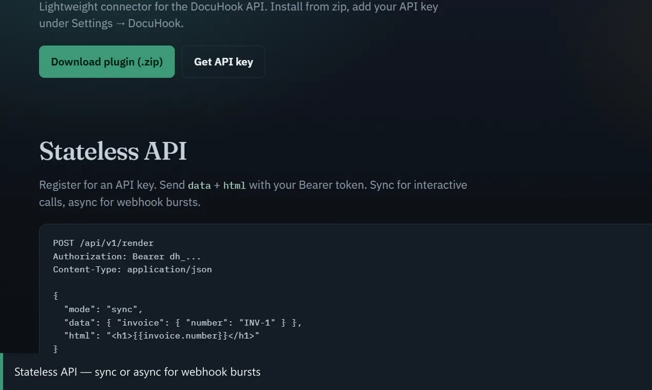 DocuHook – Webhook to PDF gallery image