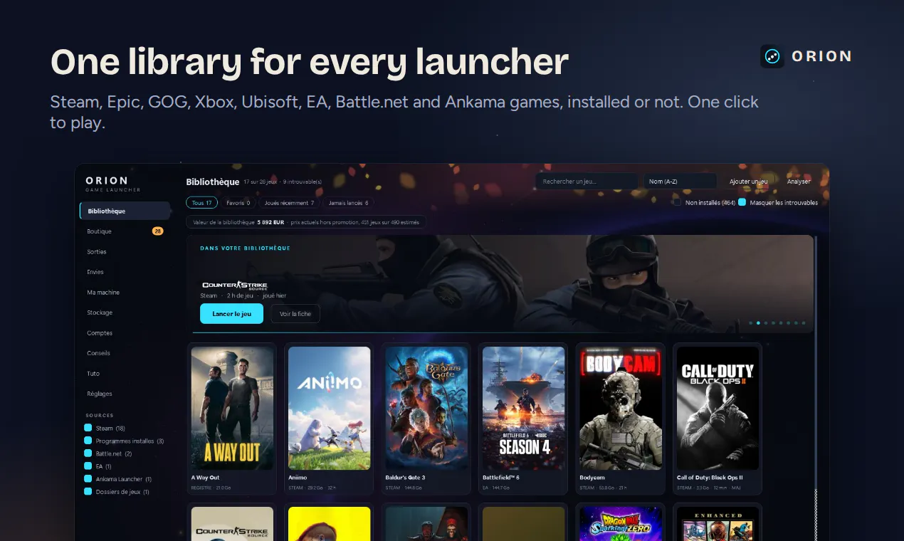 ORION Game Launcher gallery image