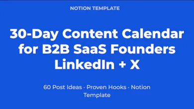 30-Day B2B SaaS Content Calendar gallery image