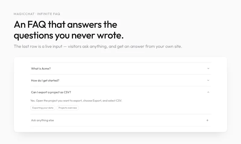 Infinite FAQ screenshot 2