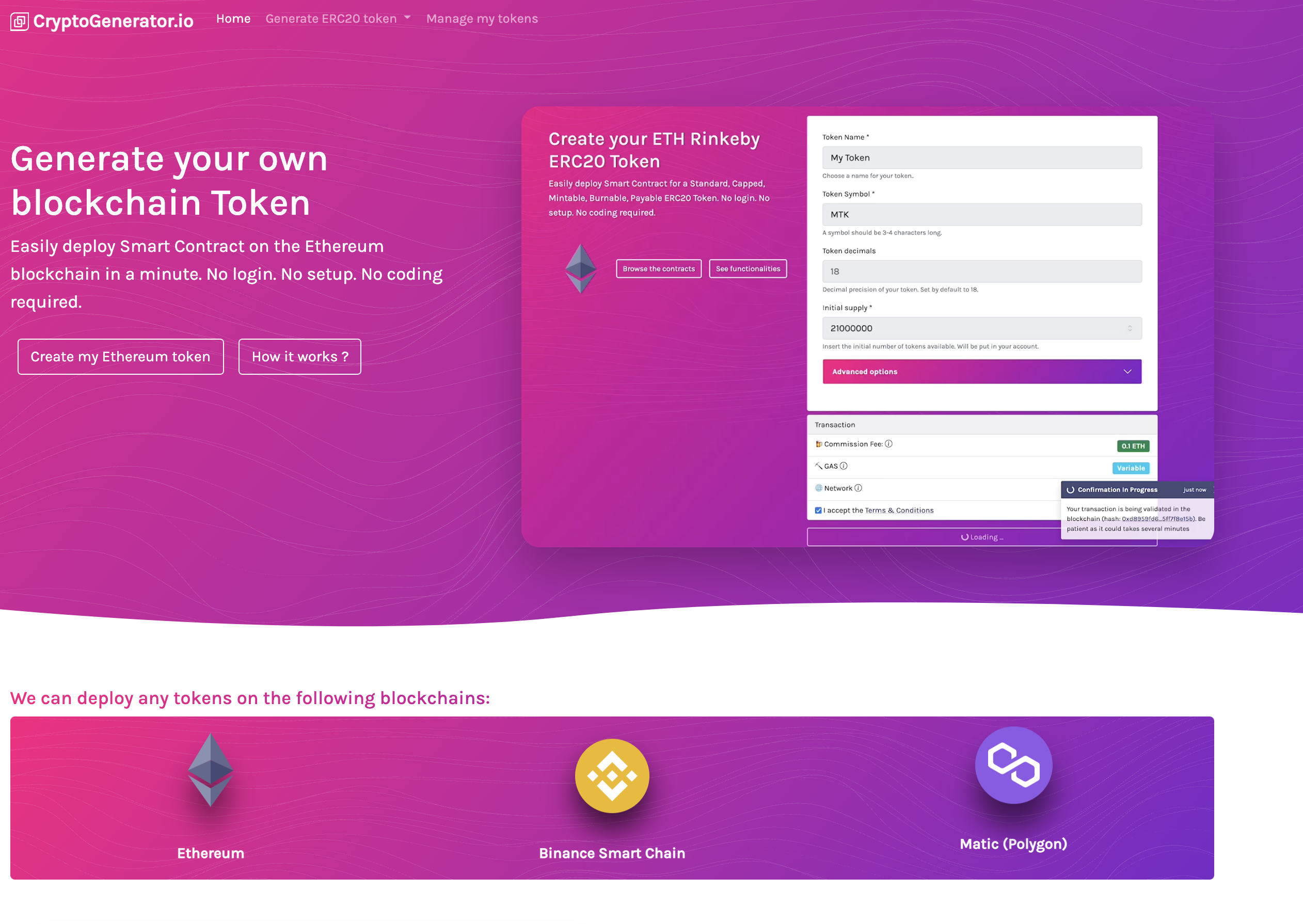 CryptoGenerator.io gallery image