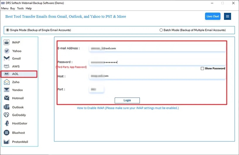 DRS Solution Yandex Backup Tool - Screenshot 2 showing product features and functionality