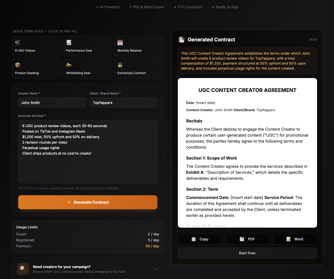 TopYappers - UGC Contract Creator gallery image