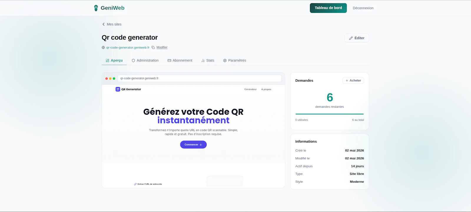 GeniWeb screenshot 2