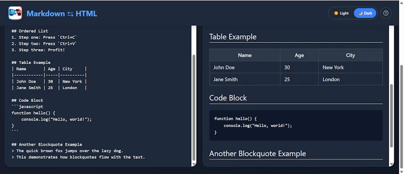 Markdown to HTML  screenshot 4