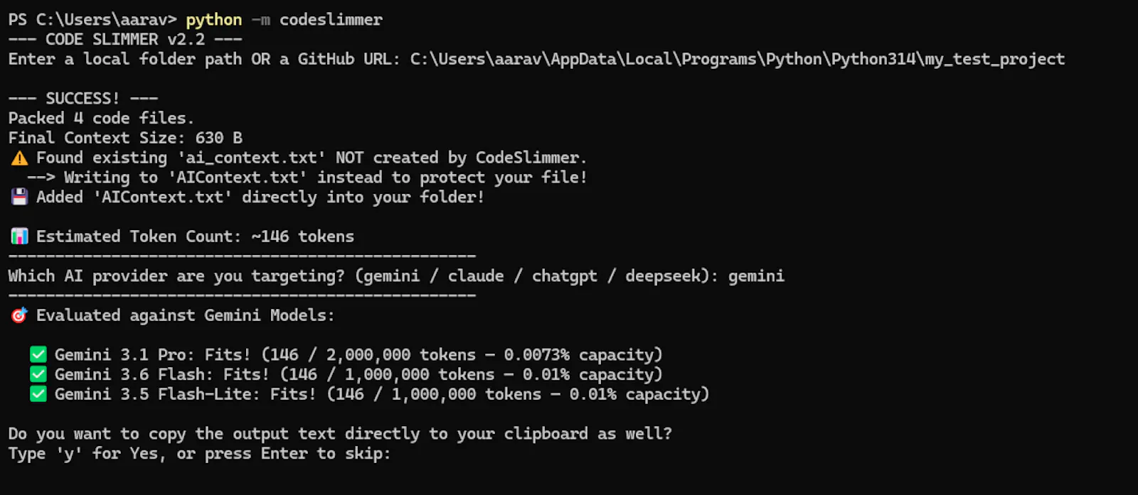 CodeSlimmer screenshot 2