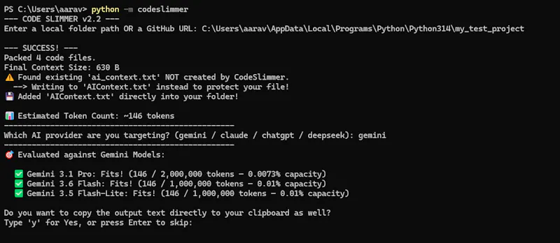CodeSlimmer screenshot 2