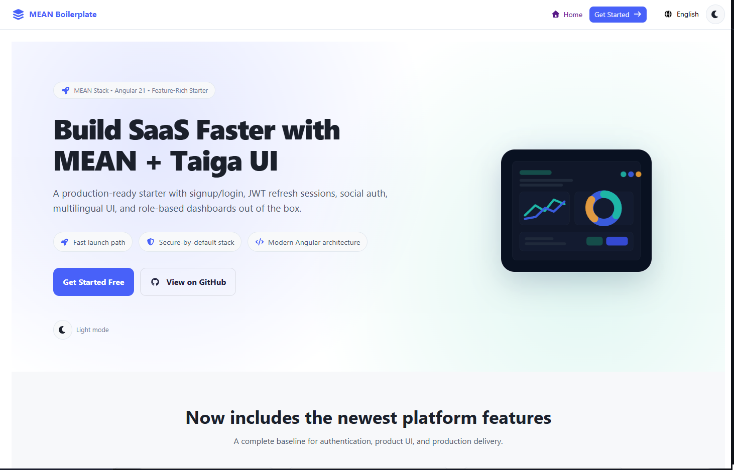 MEAN Stack with Taiga-UI Boilerplate gallery image