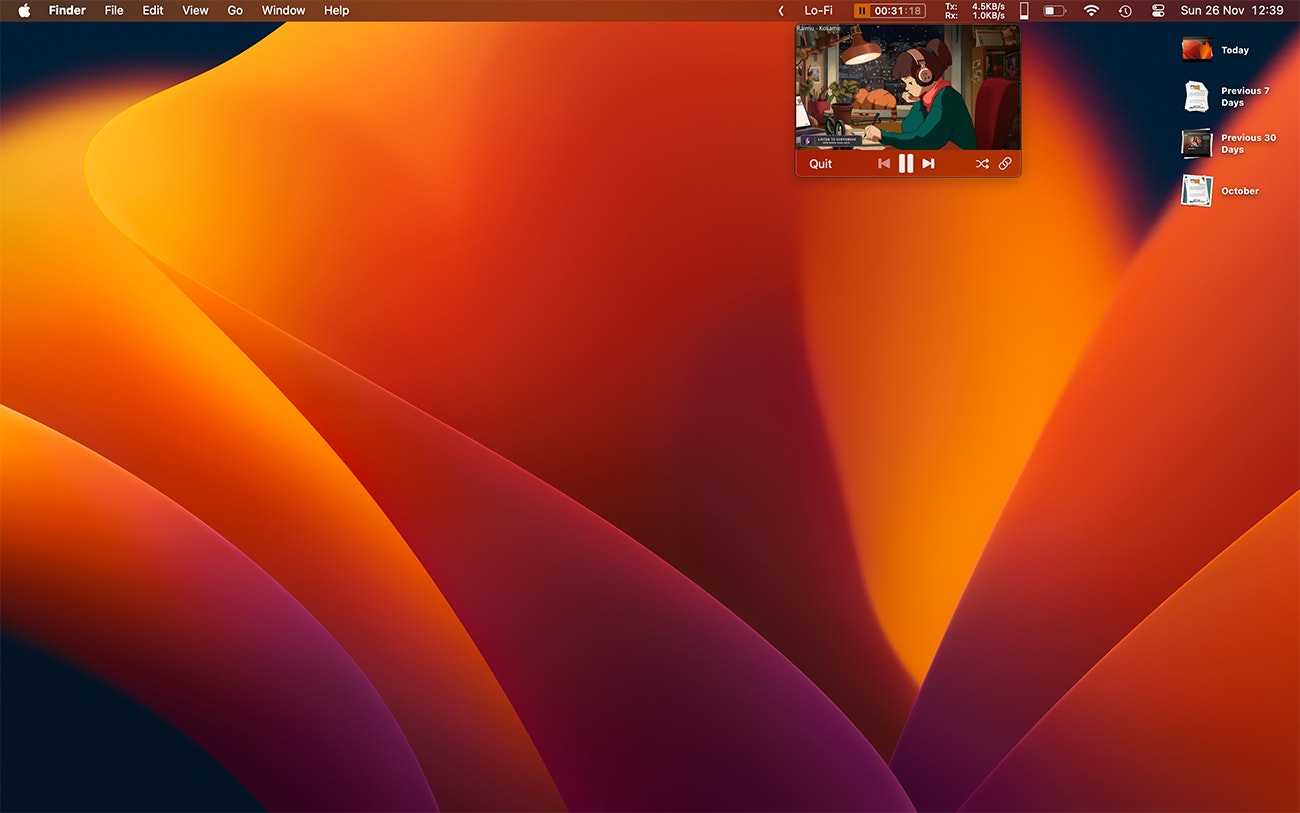 Mídia 1 de Bar de lo-fi - App MacOS para Lo-Fi Beats Lovers