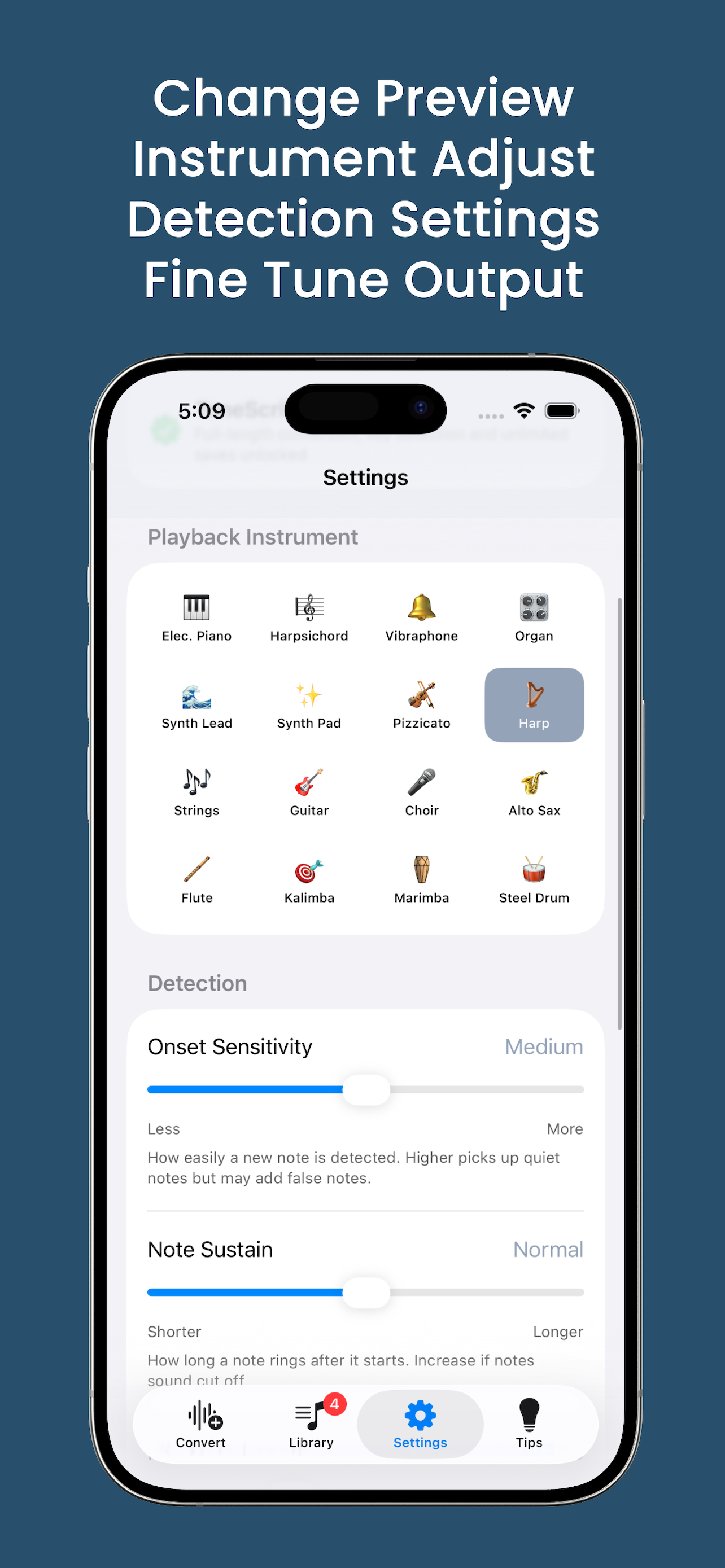 ToneScribe Pro — Audio to MIDI on iPhone gallery image