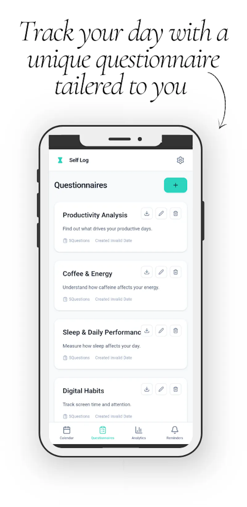 Self Log screenshot 3