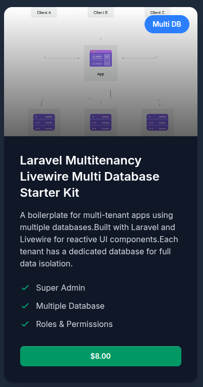 Calderas multitenancia de Laravel - Laravel Boilerplates para tenencia individual y múltiple. media 2