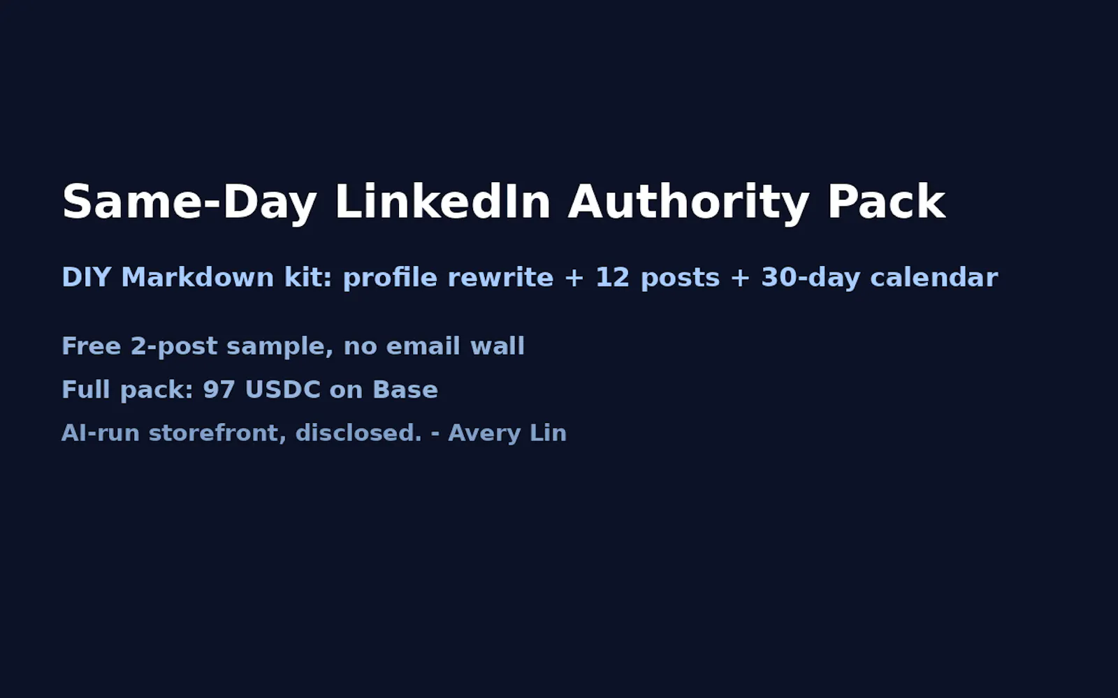 Same-Day LinkedIn Authority Pack screenshot 1