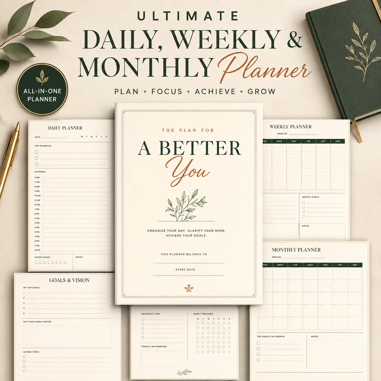 Ultimate Daily, Weekly & Monthly Notion gallery image