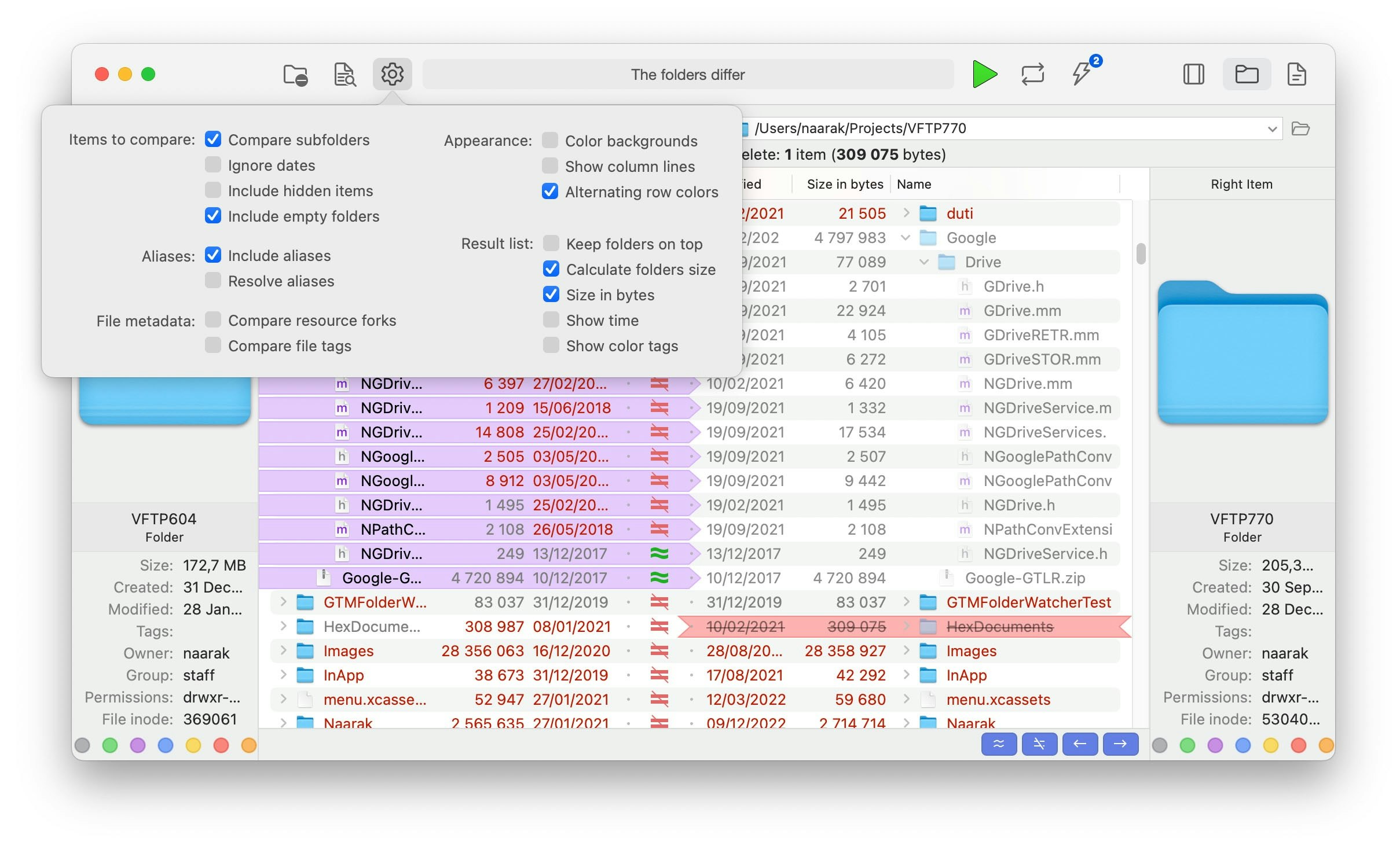 Media Direqual - Bandingkan folder Mac dengan Direqual 5