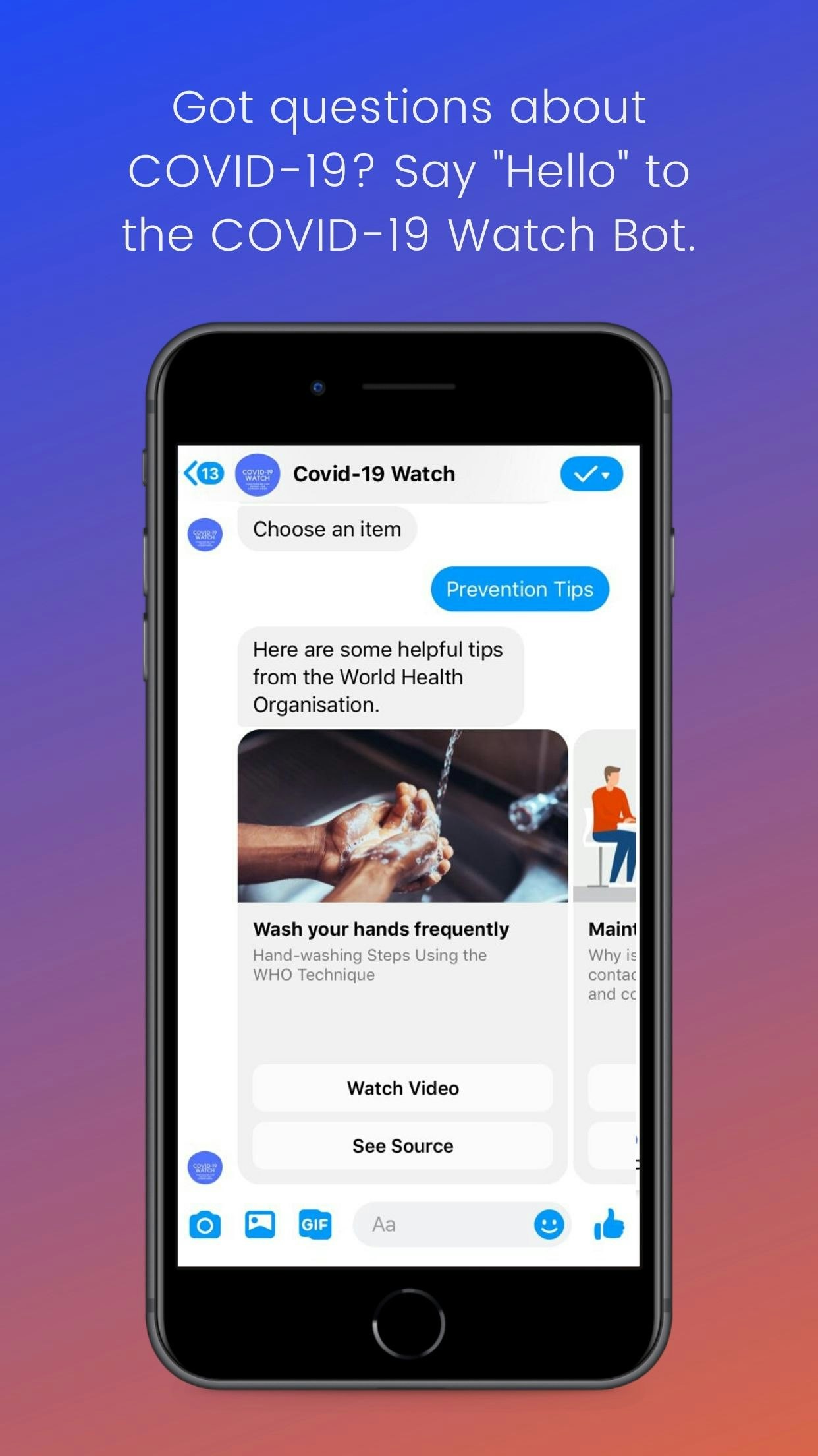 COVID-19 Watch Bot gallery image