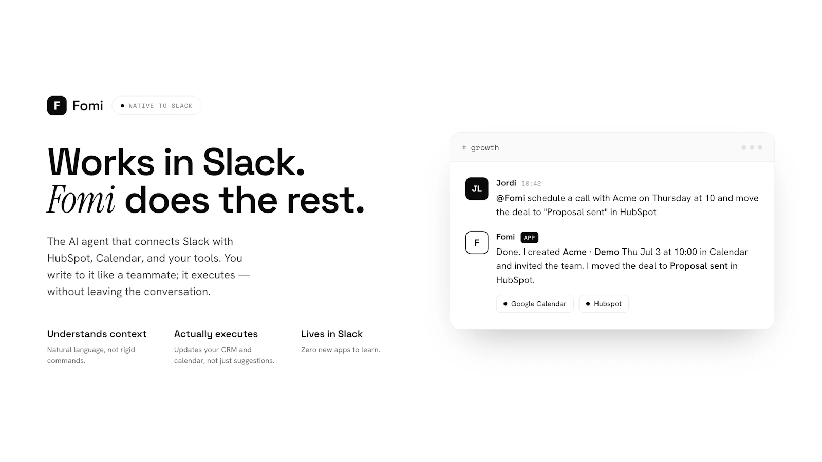 Fomi Agent AI - Slack screenshot 1