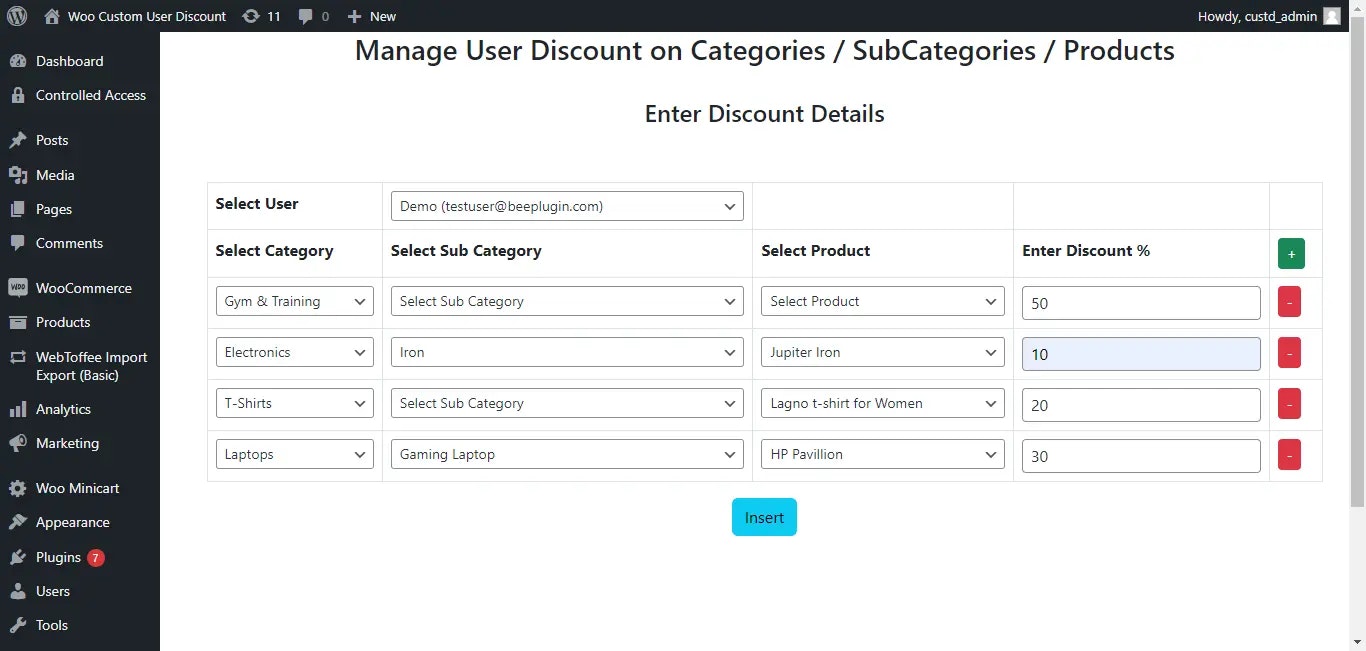 Plugin giảm giá tùy chỉnh WooC Commerce media 2