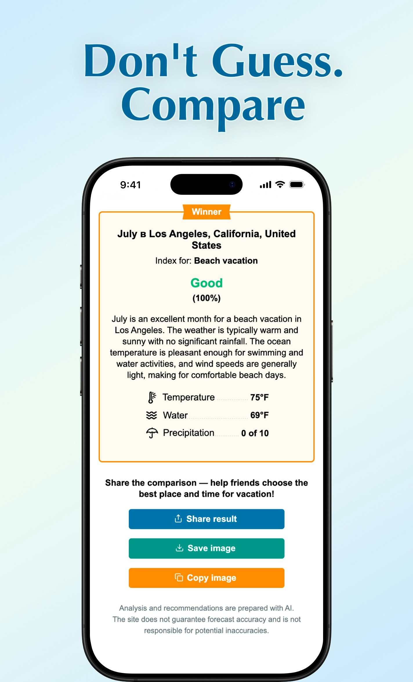 Vacation Index by World Weather  - Screenshot 4 showing product features and functionality
