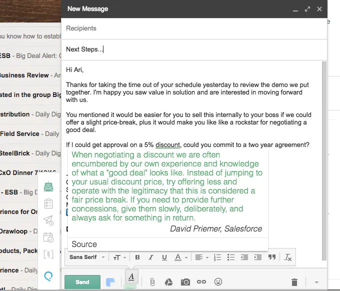 Ding Sales Coach for Gmail