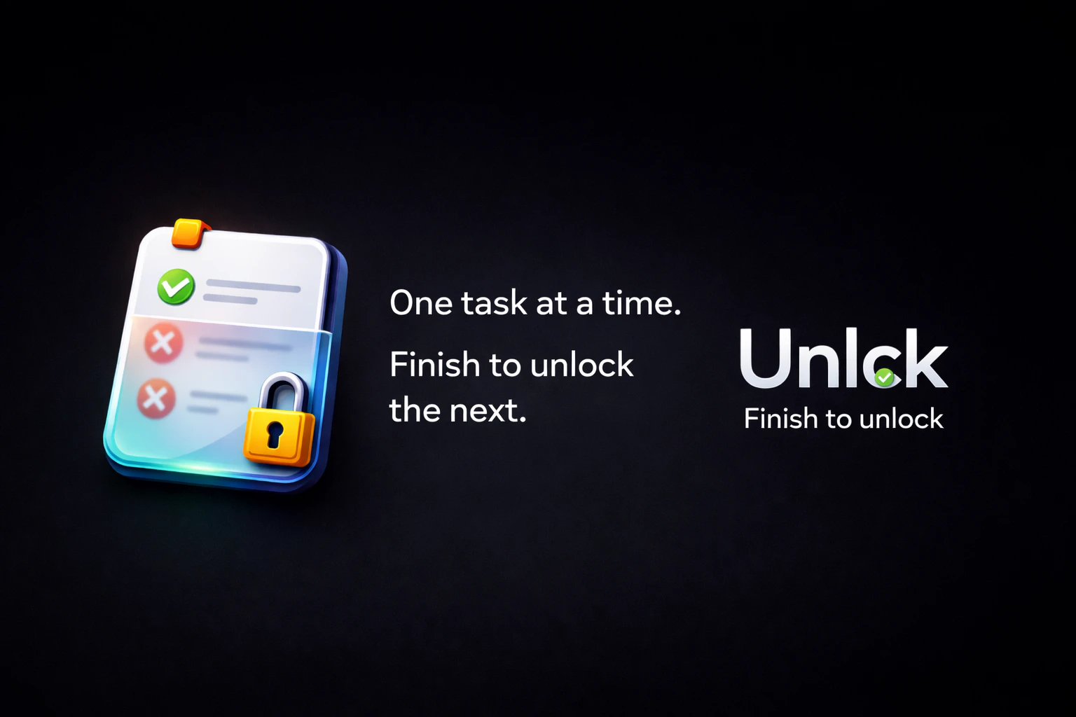 Unlck: Focus One Task at a time screenshot 1