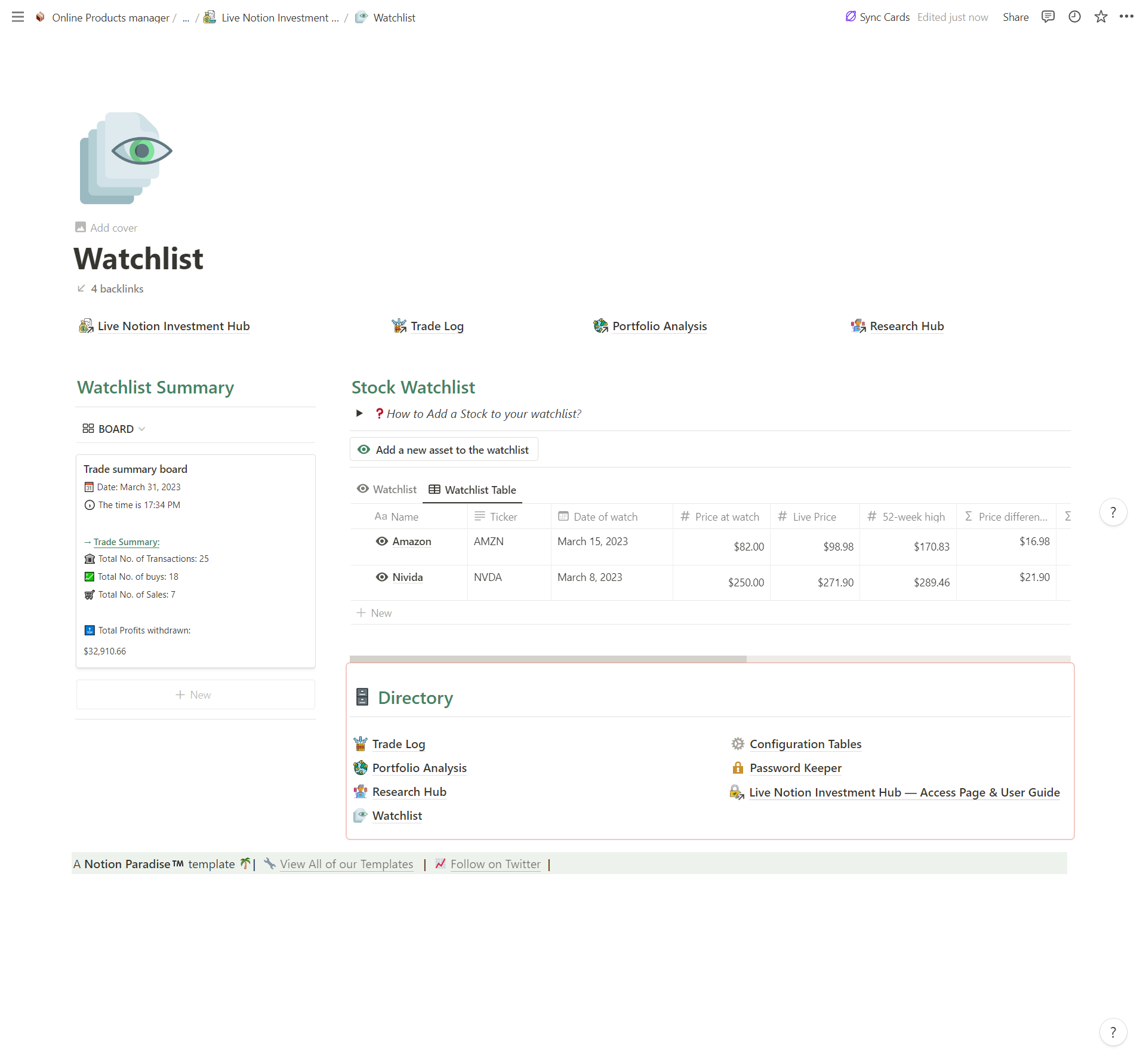 Live Notion Investment Hub (w/ ai) - ผู้จัดการพอร์ตการลงทุนส่วนบุคคลของ AI ขับเคลื่อน media 4