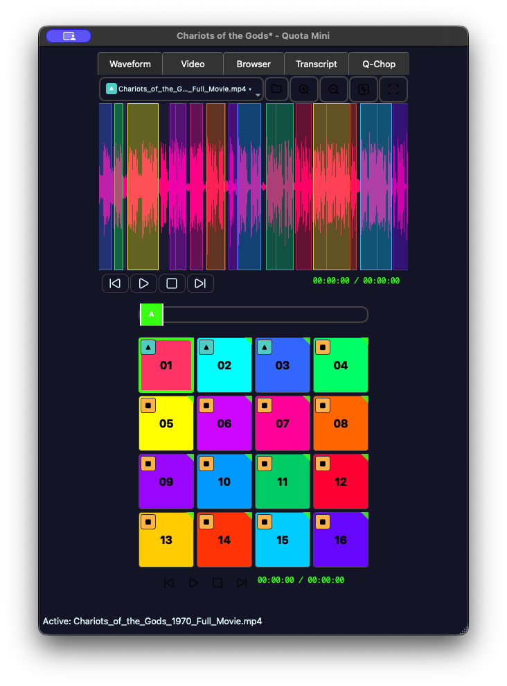 Quota Mini 1.1 - Dialogue Sampler - Main product screenshot demonstrating key features and user interface