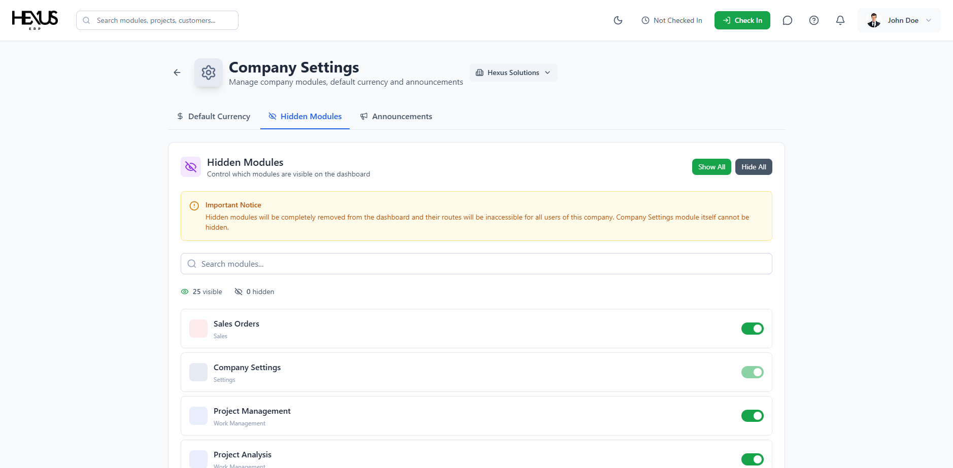Hexus ERP gallery image
