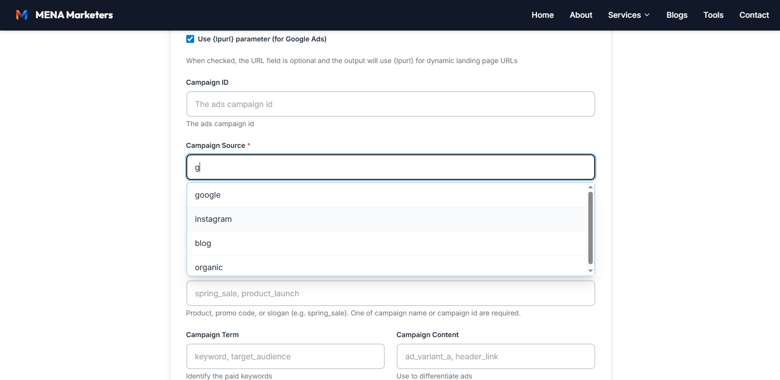 MENA Marketers - UTM Builder gallery image