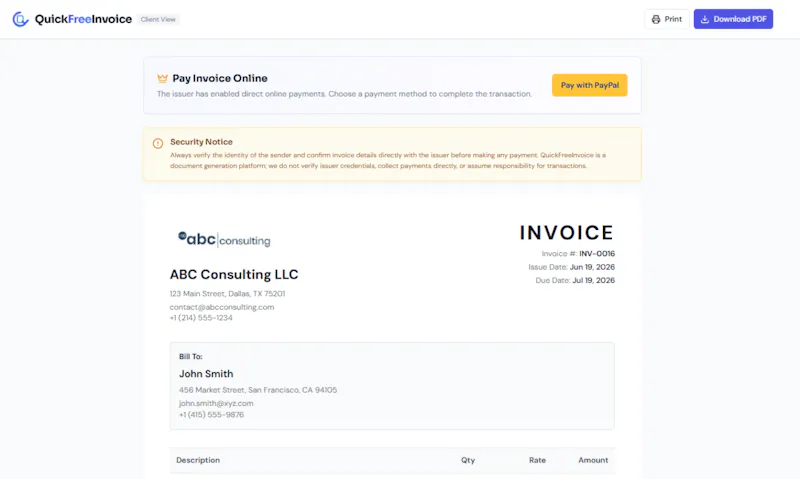 Quick Free Invoice screenshot 5