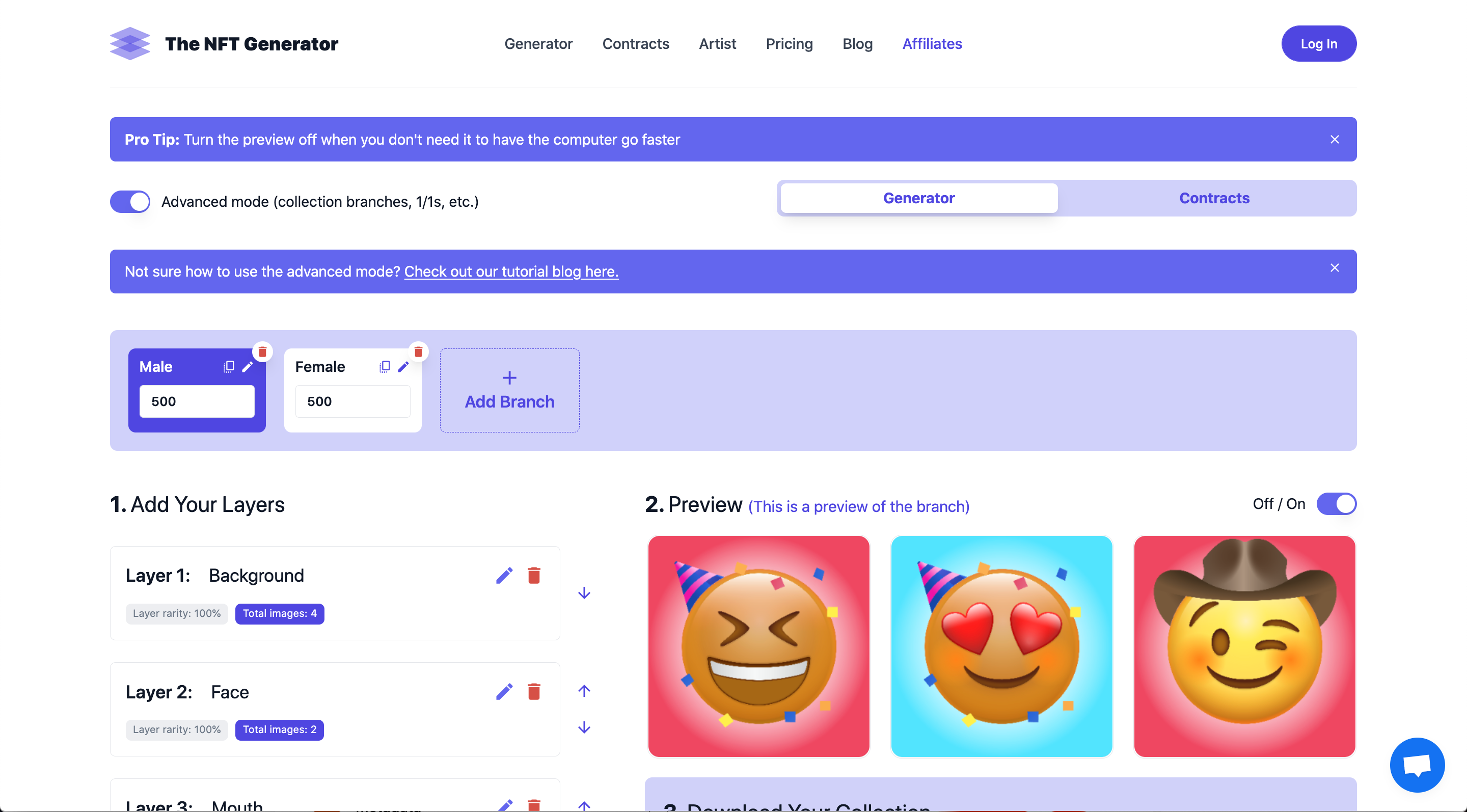 เครื่องกำเนิด NFT - เครื่องกำเนิดคอลเลกชัน NFT ไม่ จำกัด และไม่มีรหัส NFT minter media 3