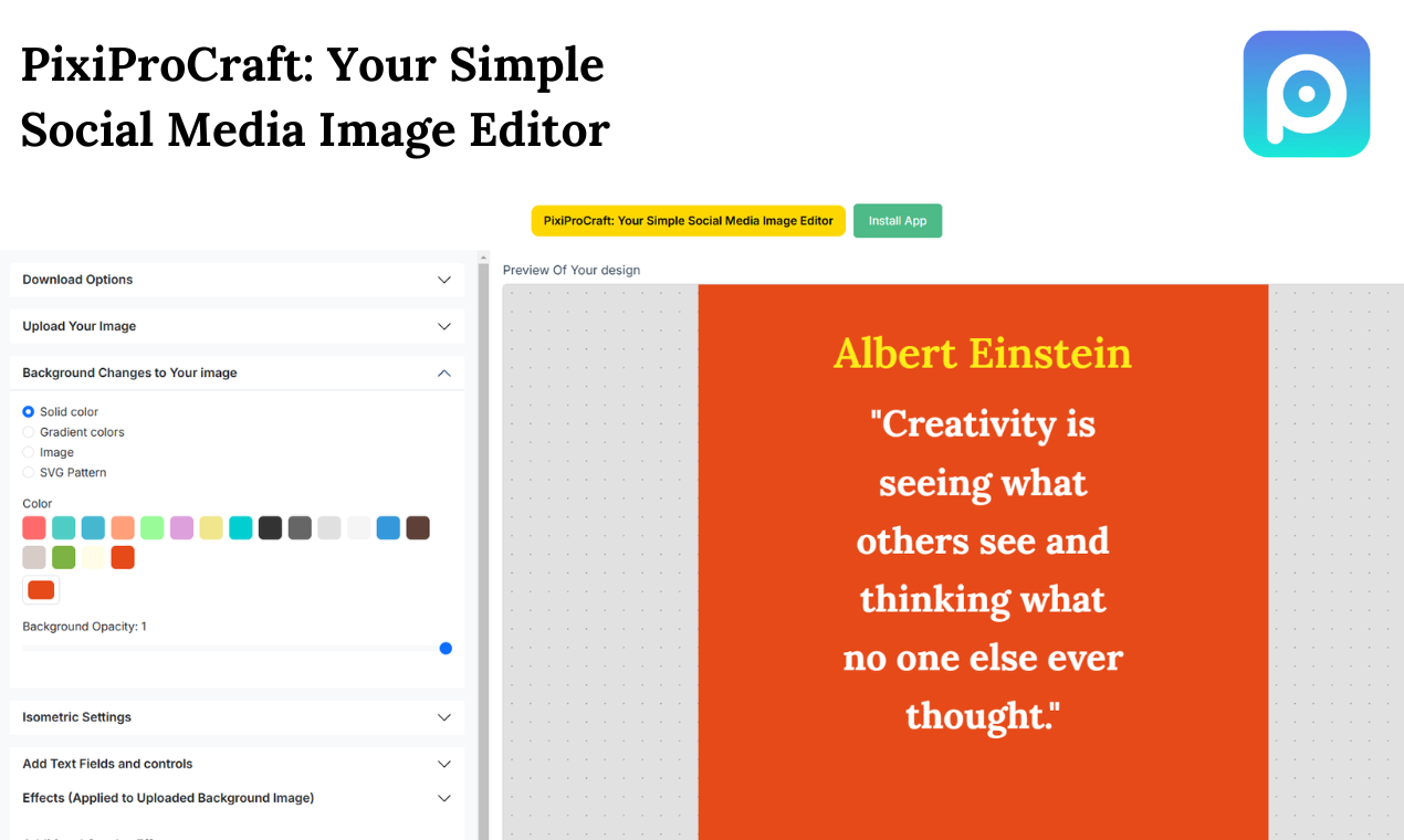 PixiprArt - Il tuo semplice editor di immagini sui social media media 3