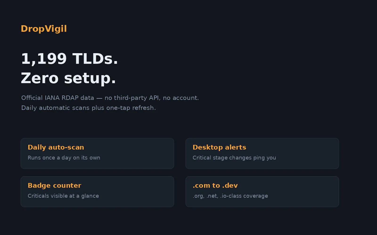 DropVigil Domain Drop screenshot 1