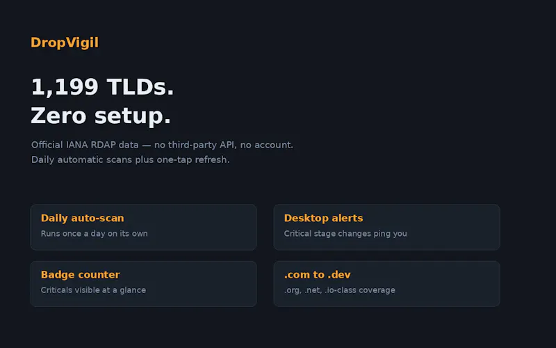 DropVigil Domain Drop screenshot 1