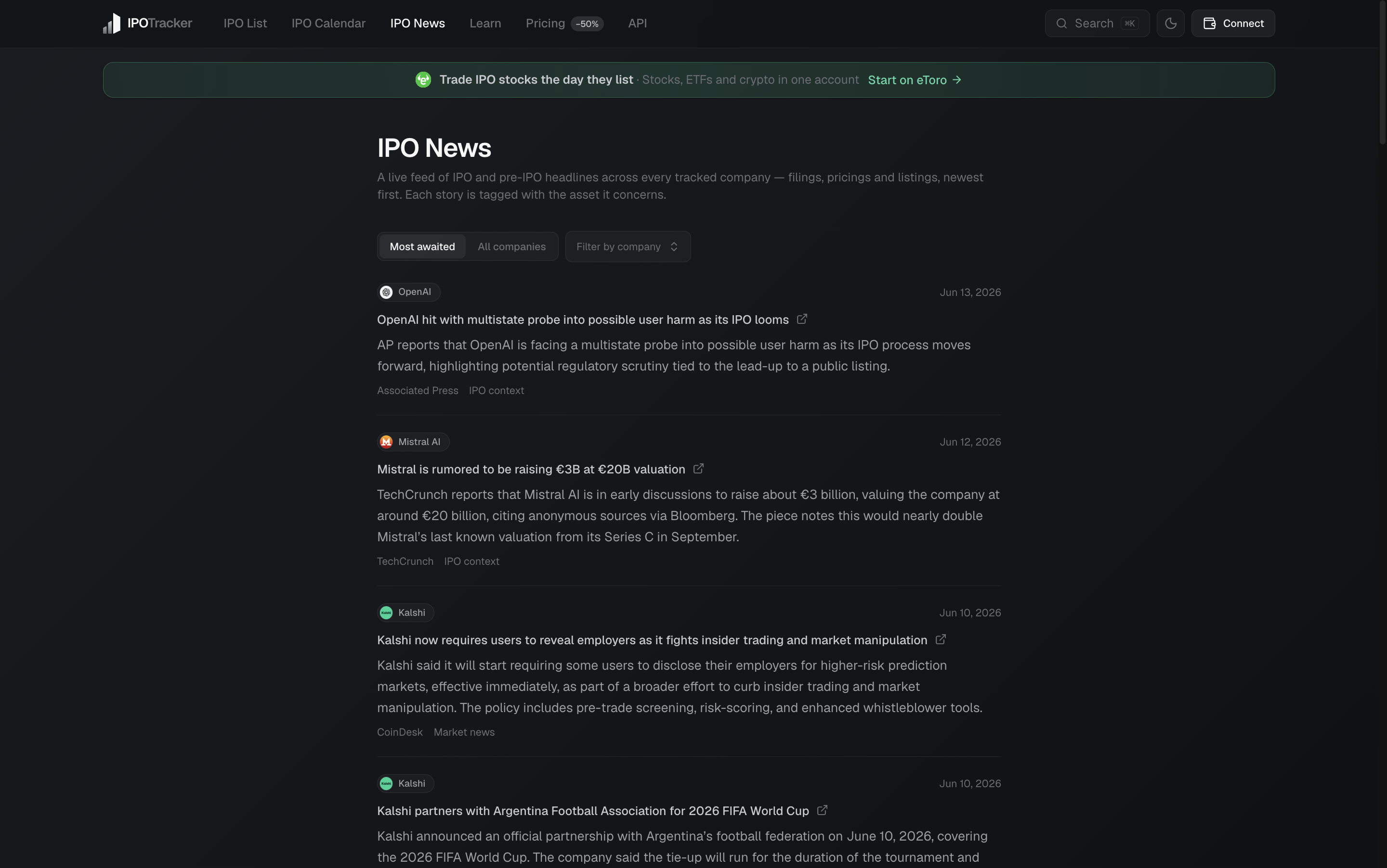 IPO Tracker gallery image