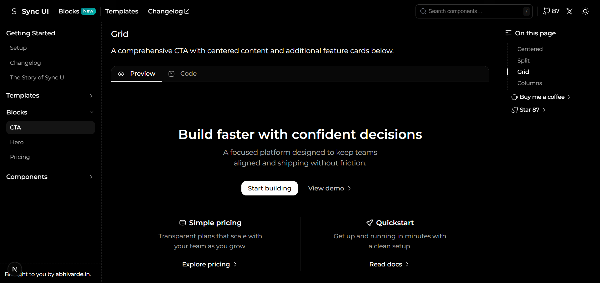 Sync UI Blocks - Screenshot 3 showing product features and functionality