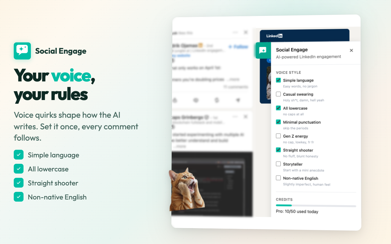 Social Engage: AI Assistant for LinkedIn gallery image
