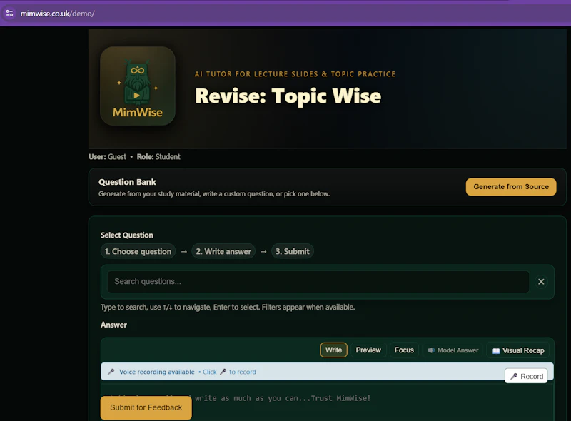 MimWise: Lecture Slide Explainer screenshot 5