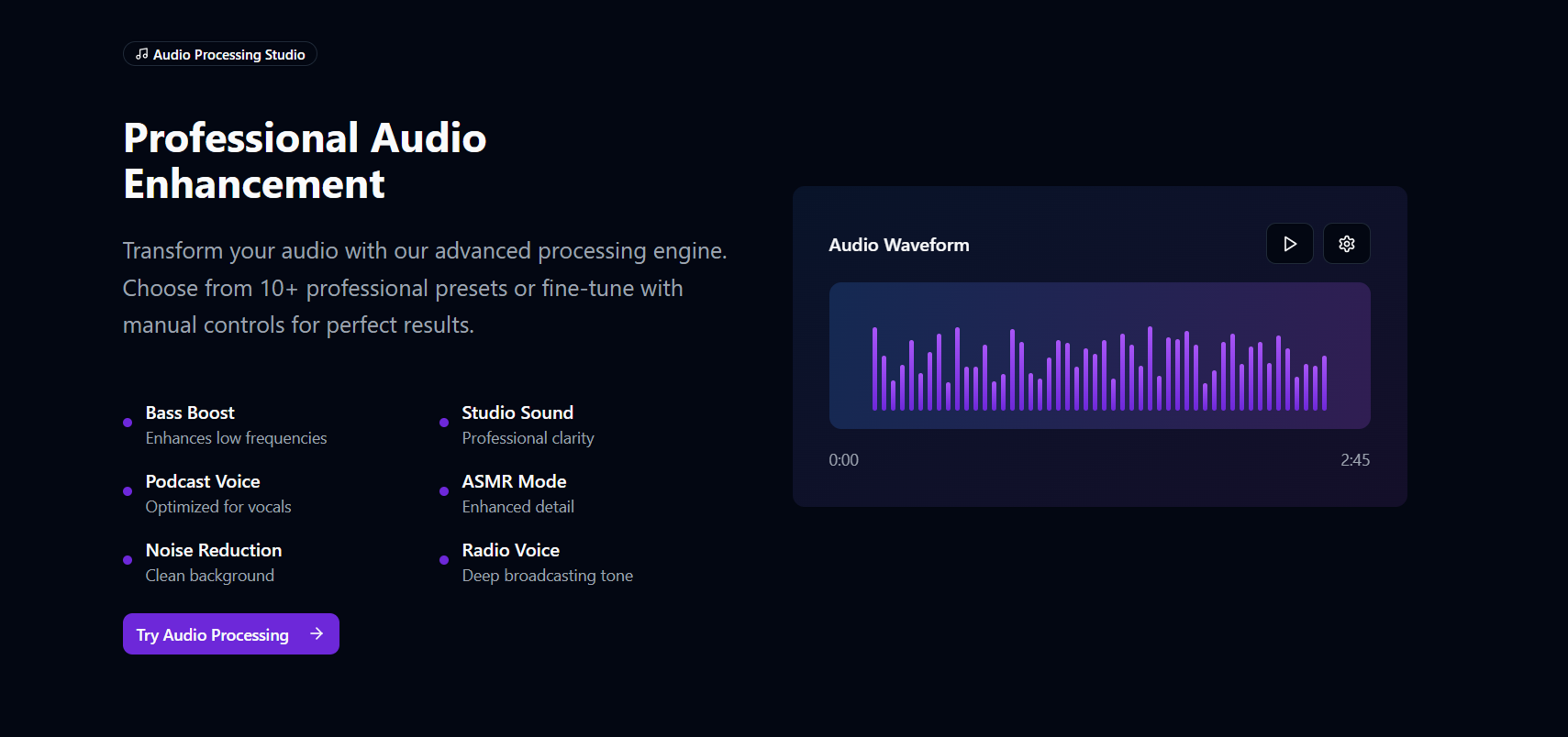 Média Aurelia Studio - Plate-forme d'amélioration audio alimentée en AI 3