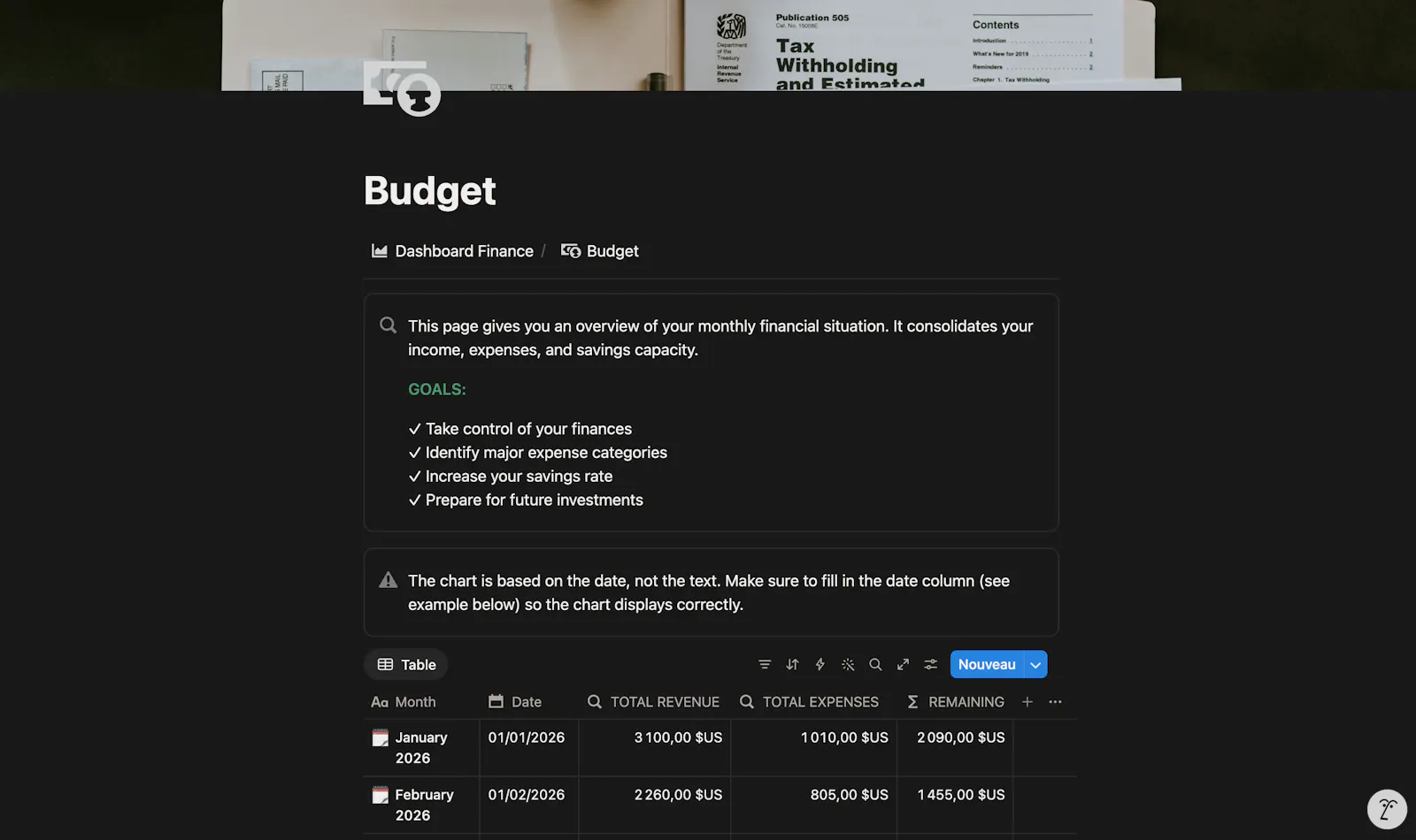 Investment Dashboard: Notion Template screenshot 4