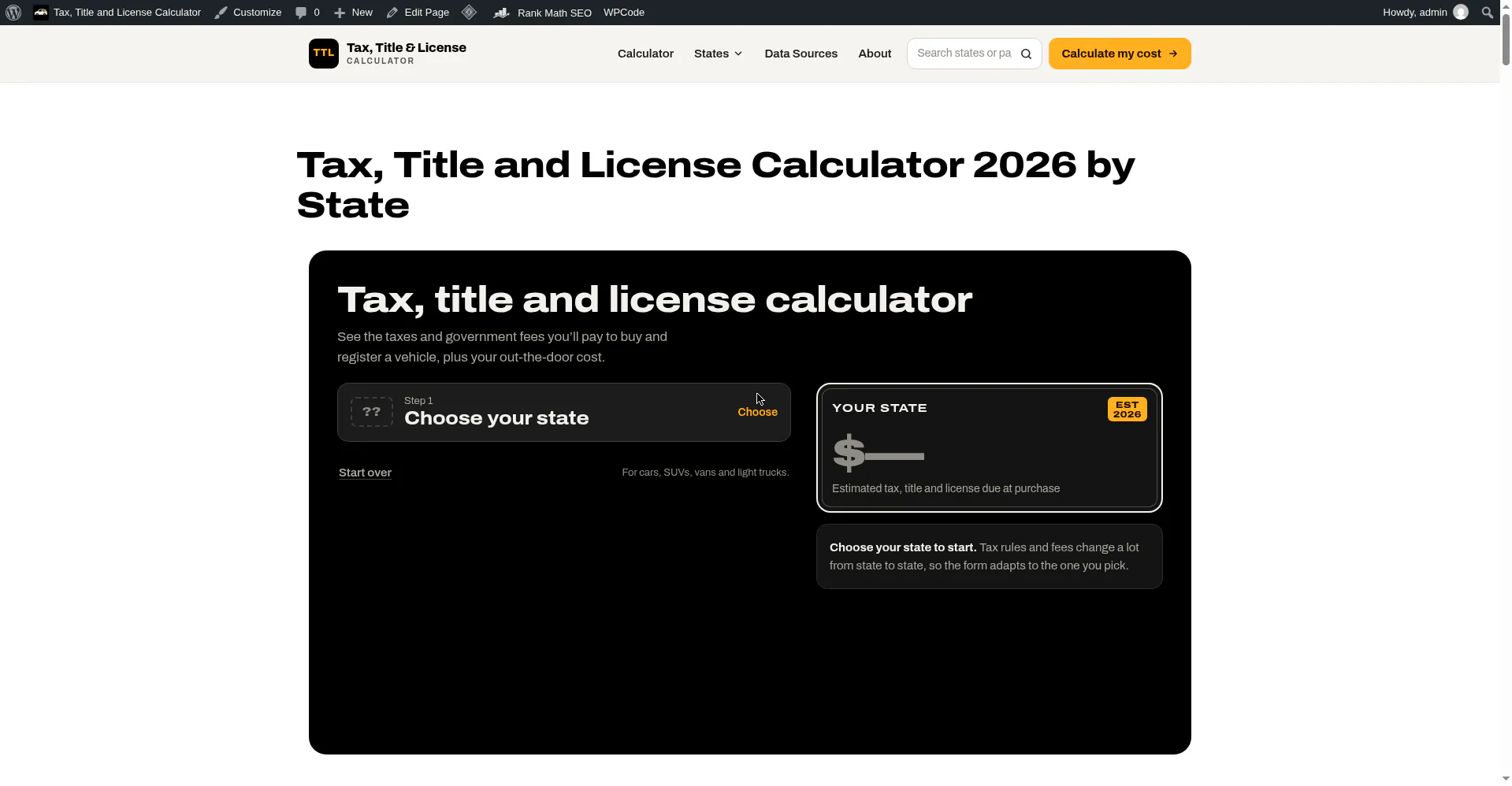 Tax Title and License Calculator gallery image