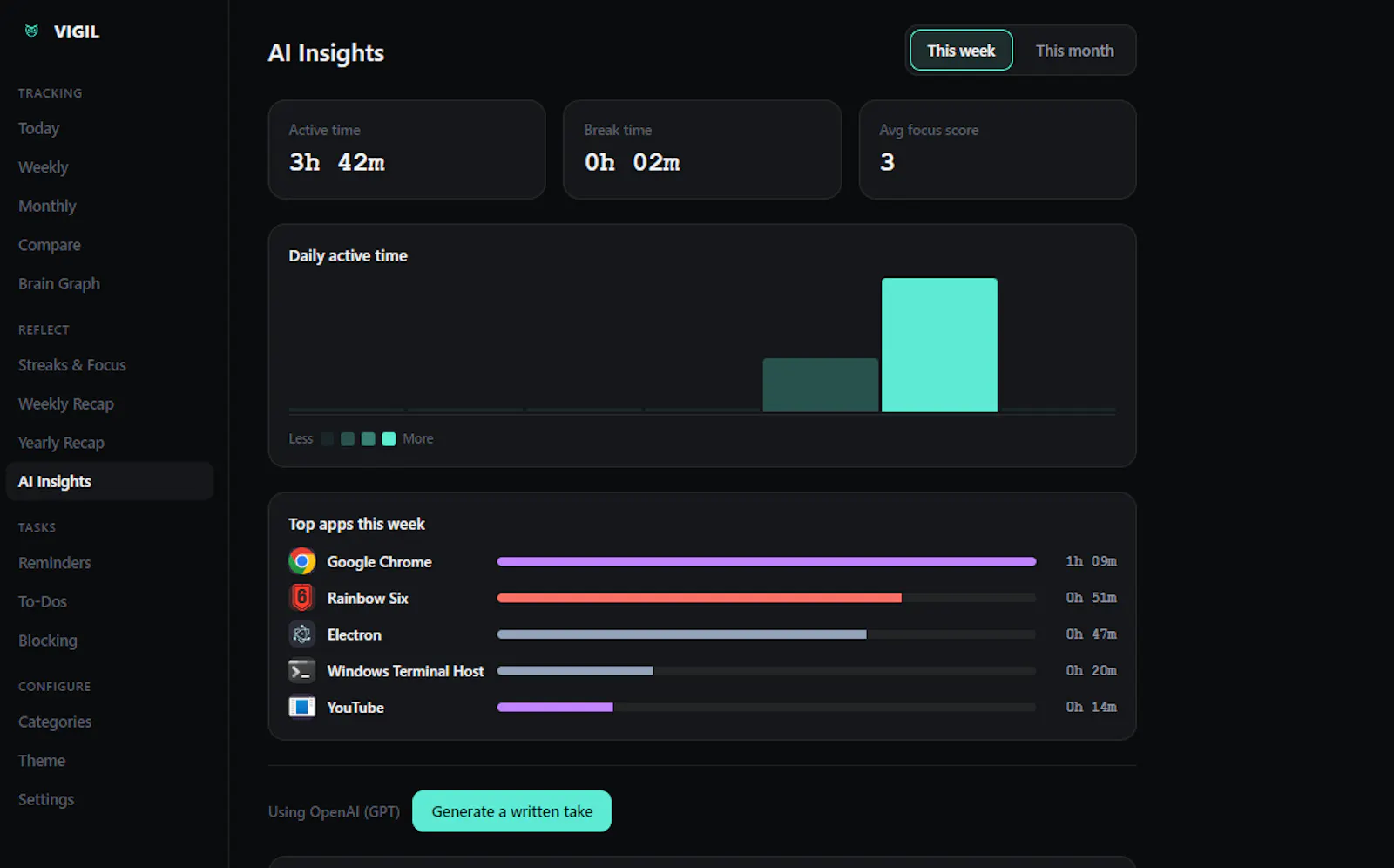 Vigil - OpenSourced TimeTracking App screenshot 4