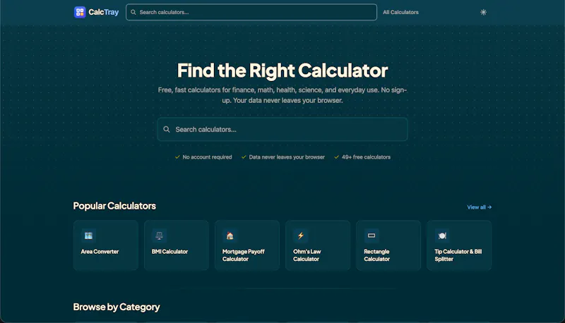 CalcTray screenshot 2