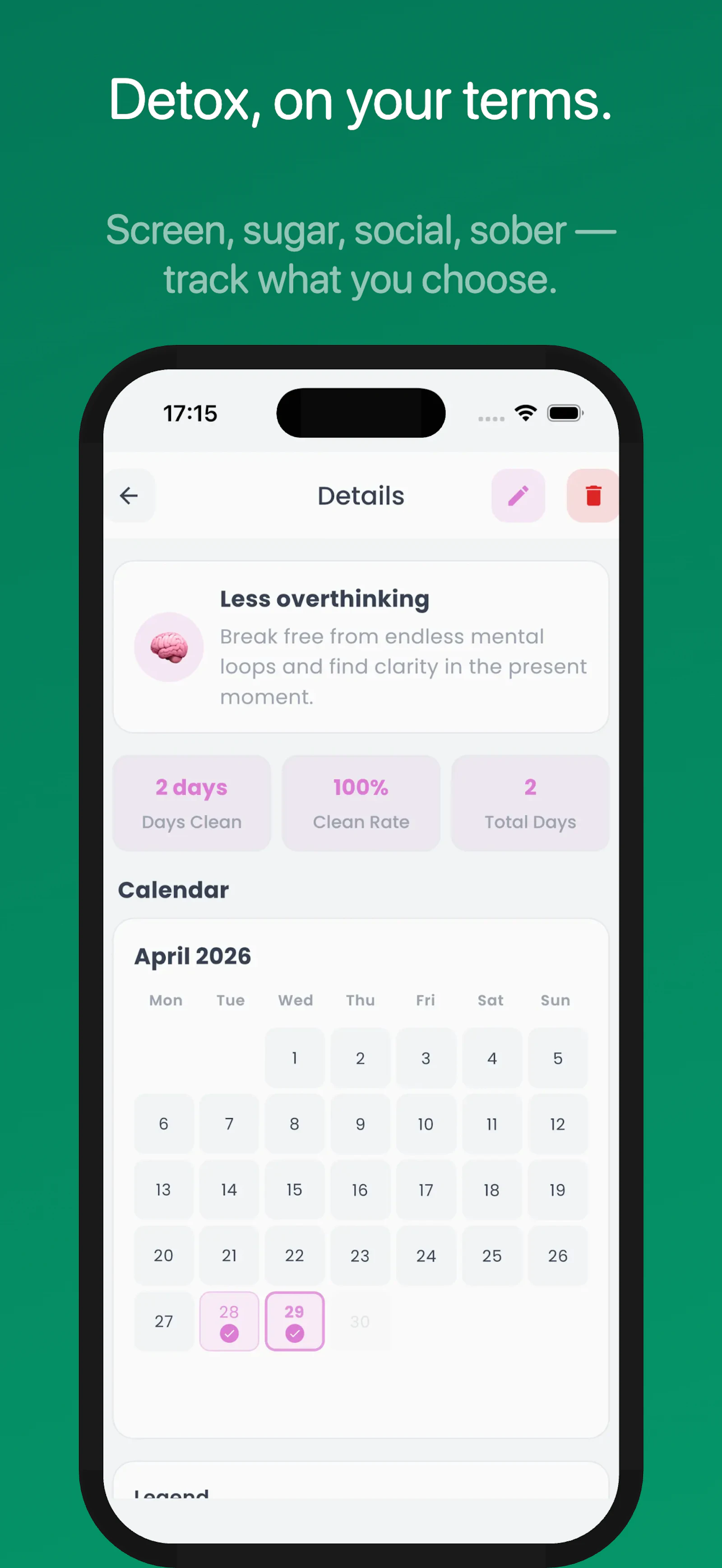 Clarity: Habit, Mood & Detox screenshot 1