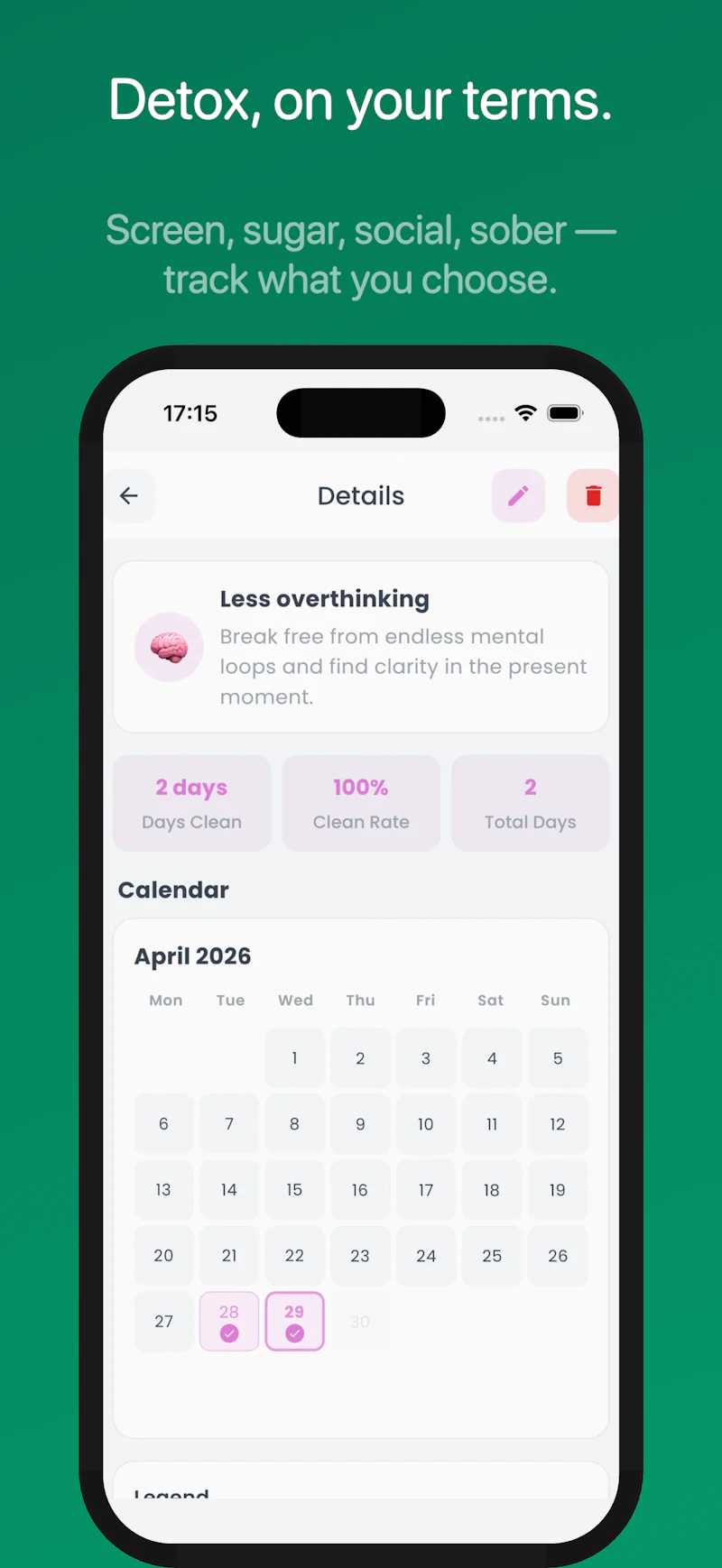 Clarity: Habit, Mood & Detox screenshot 1