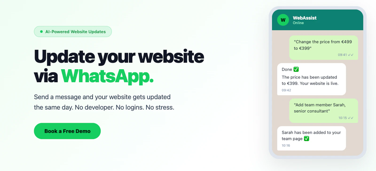 WebAssist screenshot 1