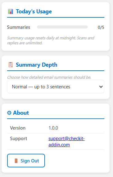 Check-it - Screenshot 2 showing product features and functionality
